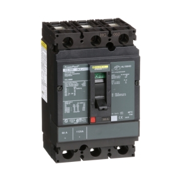 Interruptor PowerPacT H, termomagnético, unidad de montaje, 60A, 3P, 18 kA, 600 VAC