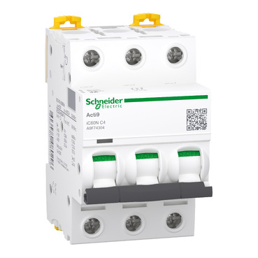 INTERRUPTOR TERMOMAGNETICO - RIEL C60N - 3P - 4A - CURVA C