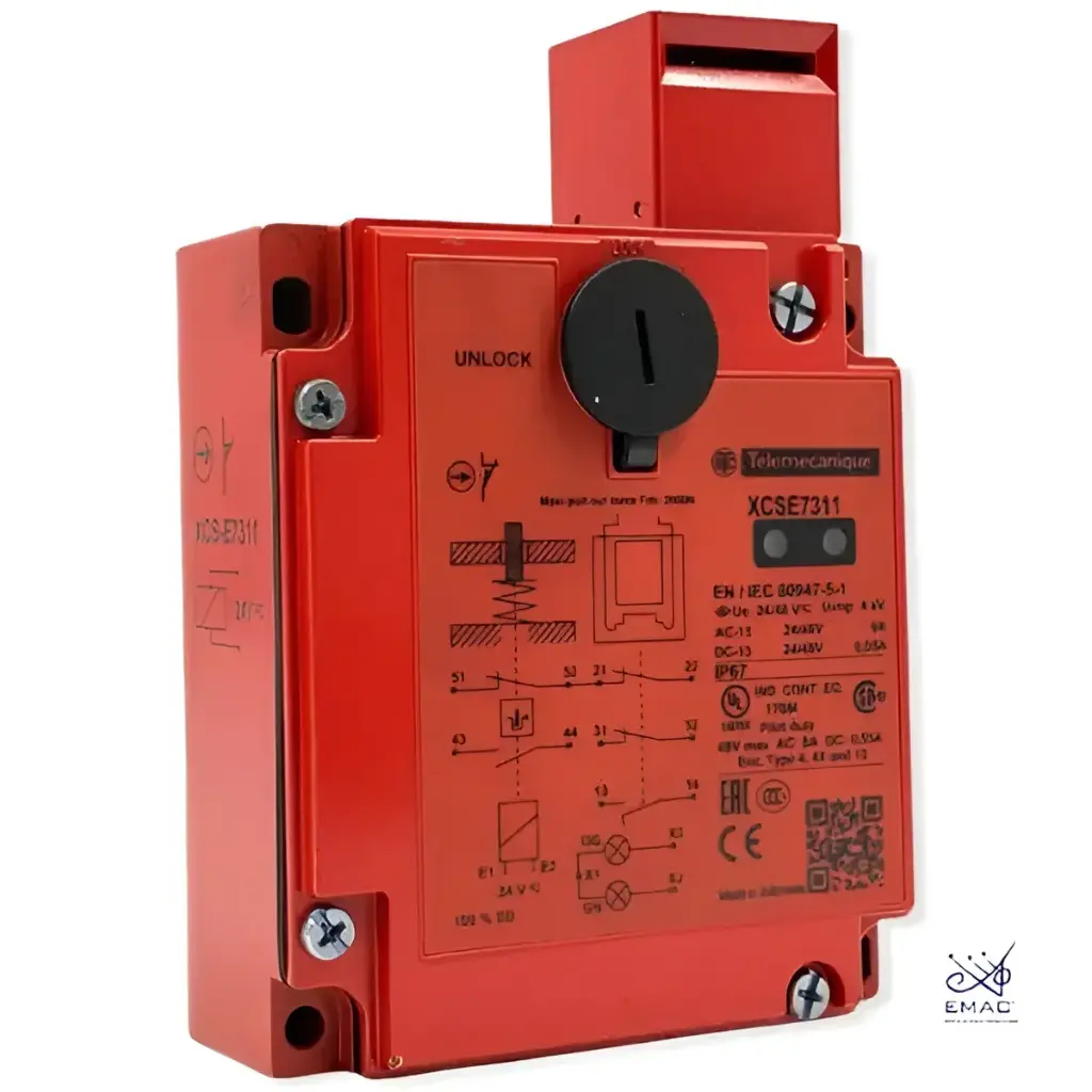METAL SAFETY SWITCH XCSE - 2NC+1NO - SLOW BREAK - 2 ENTRIES TAPPED PG 13- 24V