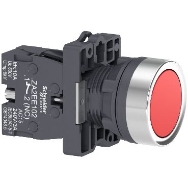 BOTÓN PULSADOR, EMPOTRABLE, ROJO 1 NC
