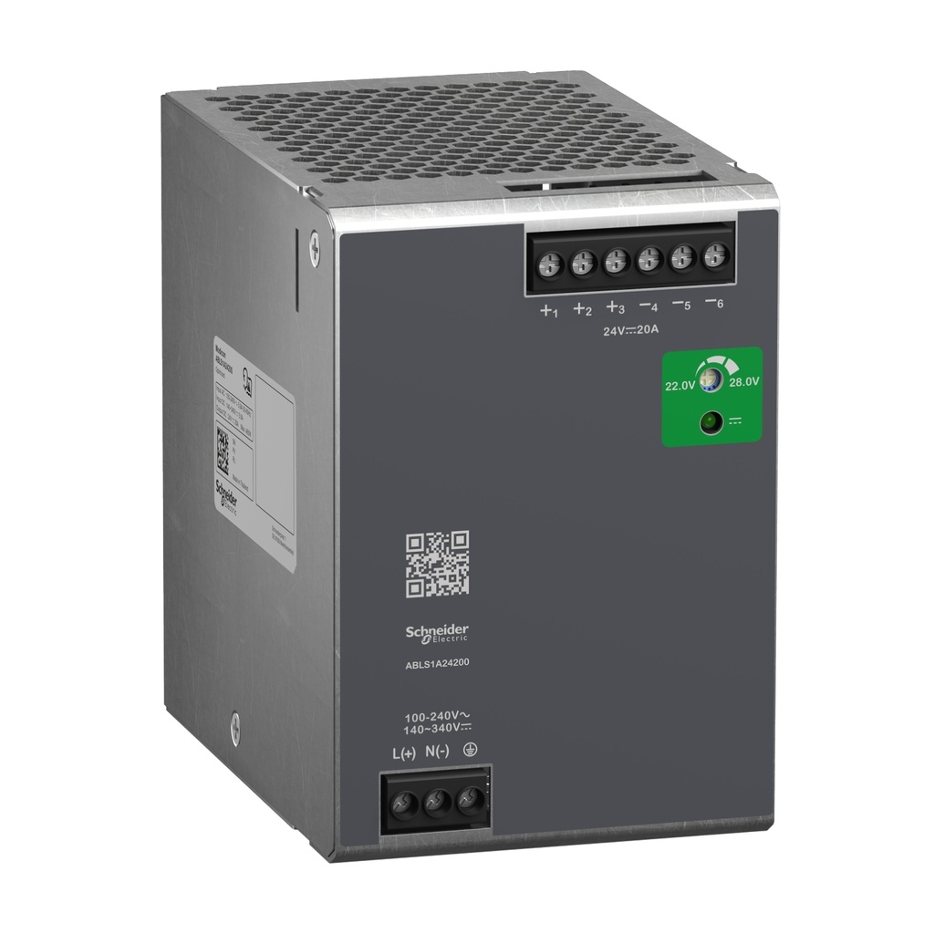 FUENTE DE ALIMENTACIÓN 24V 20A 1PH MONTAJE OPTIMIZADO