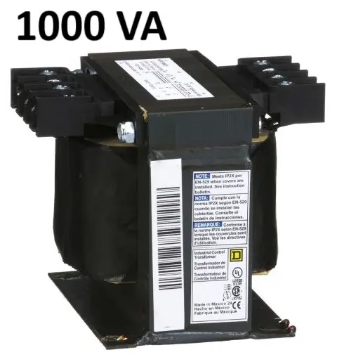 TRANSFORMER, TYPE T, INDUSTRIAL CONTROL, 1000 VA, 240/480 VAC PRIMARY / 120/240 VAC SECONDARY,1 PHAS