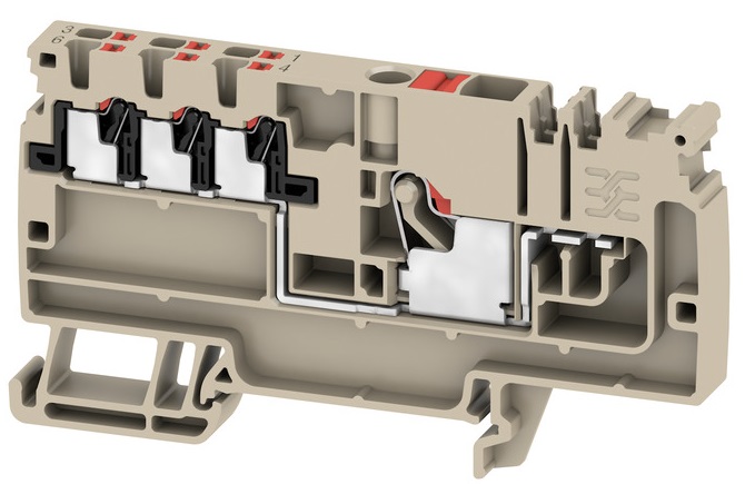 WEIDMULLER CLEMA distribución, PUSH IN, 6 mm², 500 V, 41 A, Beige oscuro
