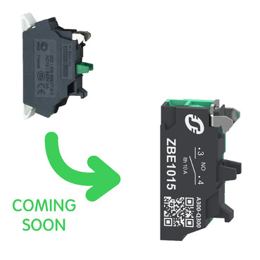 [ZBE1015] BLOQUE CONTACTOS DE BOTON DE CONTROL - ZBE Ø 22 - 1 NA - TERMINALES DE RESORTE