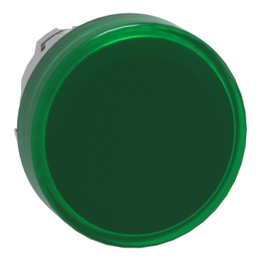 [ZB4BV033] CABEZA PILOTO LUMINOSO  22  REDONDA  LENTES LISAS VERDES