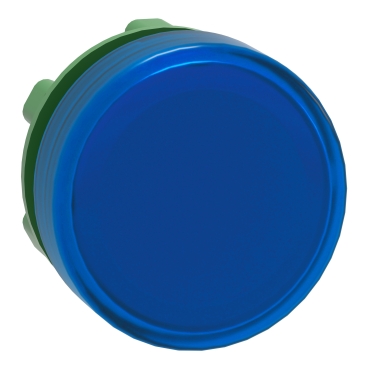 [ZB5AV063] CABEZA PILOTO LUMINOSO - Ø 22 - REDONDA - LENTES LISAS AZULES