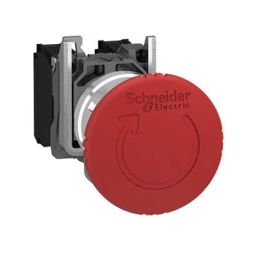 [XB4BS8445EX] PARADA DE EMERGENCIA APAGADO METAL ROJO HONGO 40 22 GATILLO ENGANCHE GIRAR PARA LIBERAR 1 NO