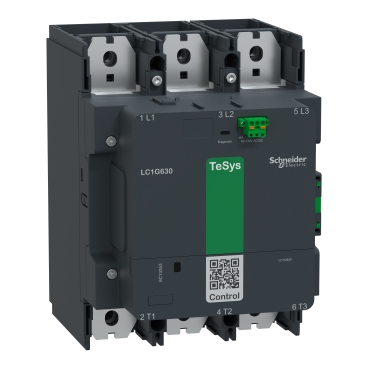 [LC1G630KUEN] Contactor de alta potencia, TeSys Giga, 3 polos (3NO), AC-3 <=440V 630A, versión estándar, bobina CA/CC de banda ancha de 100…250V