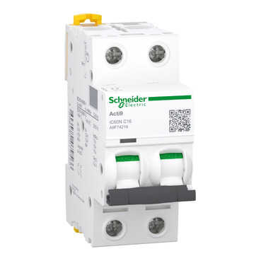 [A9F74216] INTERRUPTOR TERMOMAGNETICO - RIEL C60N - 2P - 16A - CURVA C