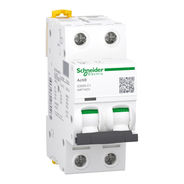 [A9F74201] INTERRUPTOR TERMOMAGNETICO - RIEL C60N - 2P - 1A - CURVA C