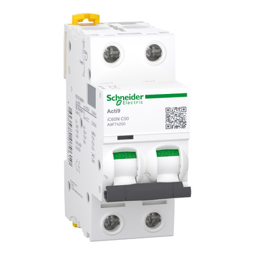 [A9F74250] INTERRUPTOR TERMOMAGNÉTICO A9 I C60 2P 50A 415V CURVA C