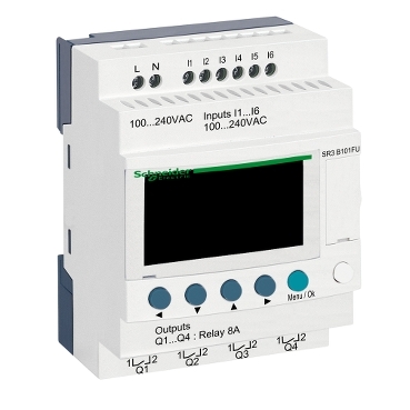 [SR3B101FU] MODULAR SMART RELAY ZELIO LOGIC - 10 I O - 100 - 240 V AC - CLOCK - DISPLAY