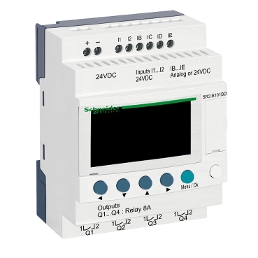 [SR3B101BD] MODULAR SMART RELAY ZELIO LOGIC - 10 I O - 24 V DC - CLOCK - DISPLAY