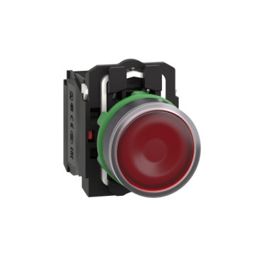 [XB5AW34B5] PULSADOR ROJO LUMINOSO Ø 22 - RETORNO RESORTE NIVELADO - 24 V - 1 NA + 1 NC