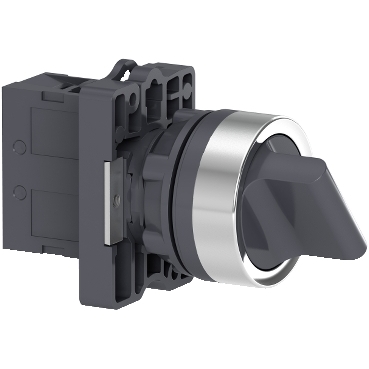 [XA2ED21] CONMUTADOR SELECTOR COMPLETO, NEGRO, 22MM, 2 POSICIONES, FIJO, 1NO (CHICO)