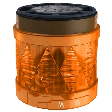 [XVUC25] UNIDAD LED ILUMINADA Ø 60 MM - FIJA - NARANJA - IP65 - 24 V AC/DC
