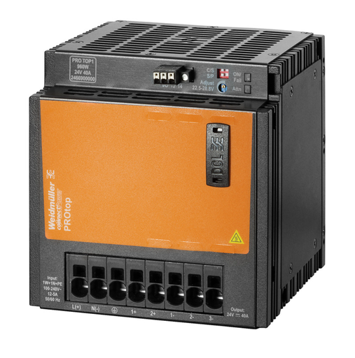 [2466900000] WEIDMUELLER FUENTE DE PODER PRO TOP1 960W 24V 40A PRO TOP1 960W 24V 40A 87-227V 1F